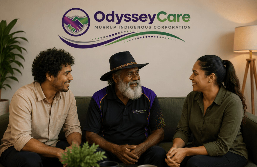 Care professional speaking with a patient