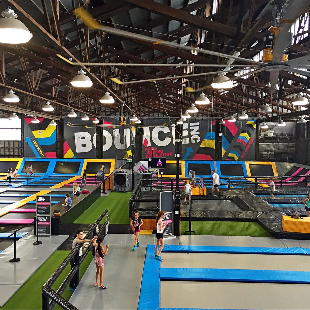 Trampoline and outdoor activities at Bounce and Wyndham Park