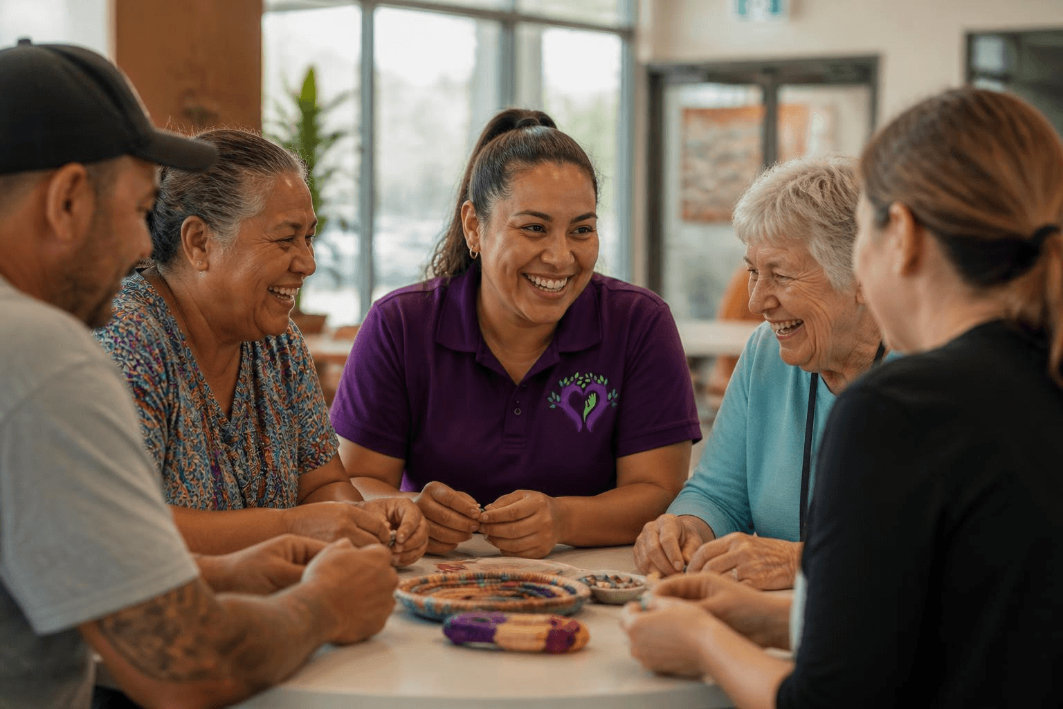 A group of people participating in a community activity together
